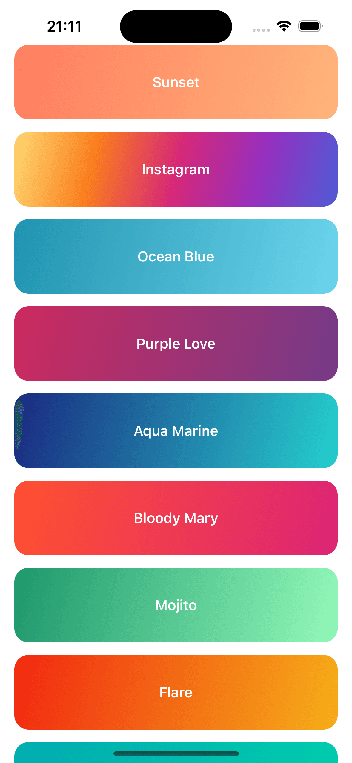 Collection of beautiful gradient combinations